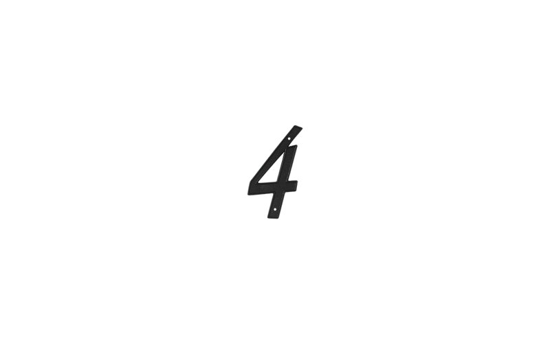 Deltana RNZ4-4 4" Numbers Zinc Die-Cast, Black