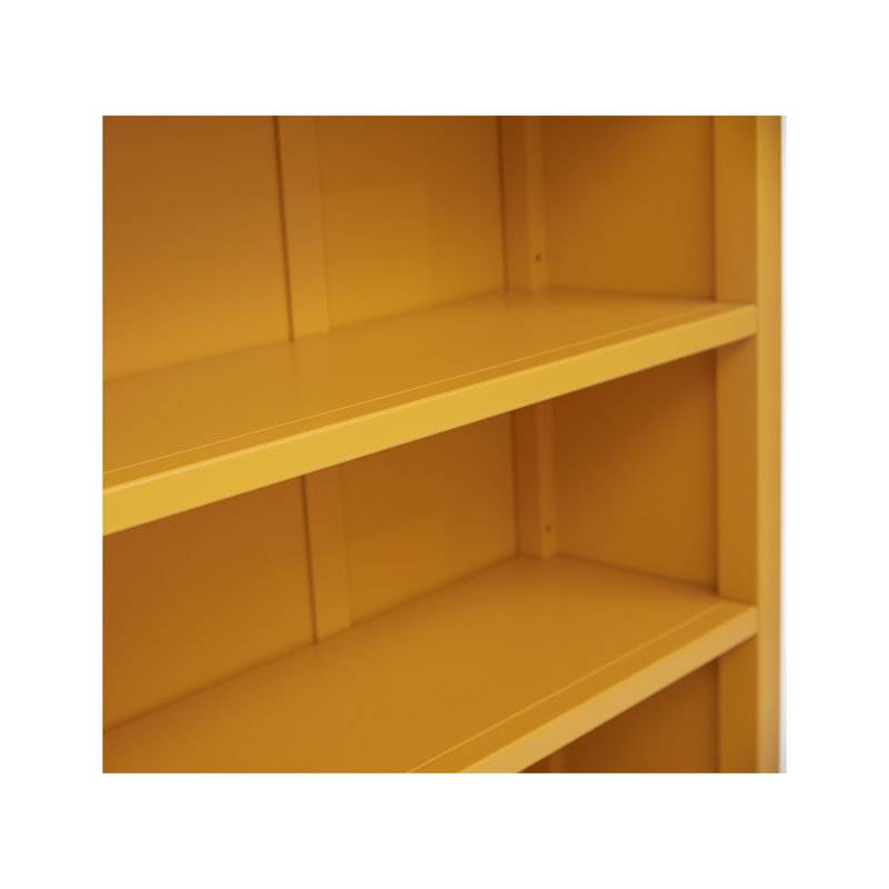 Bookcase, (3 Shelves) 38" H x 35" W x 12" D, Mustard