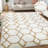 4X6 Ft Shag Geometric Area Rug Soft Fluffy For Living Room Bedroom,White-549877112-549877109