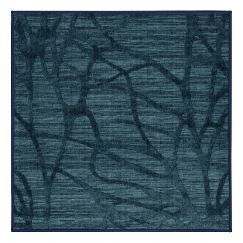 Machine Washable Abstract Gray Area Rug, Square 5'
