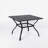 Outdoor Square Dining Table With Umbrella Hole, Slatted Tabletop And Powder-Coated Iron Frame, For Patio