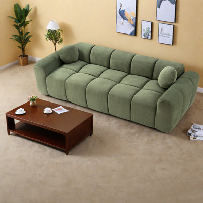 Compression Sofas 98.4 Inch Corduroy 4 Seater Modern Home Couch