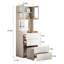 Meuble-lavabo 3 en 1 peu encombrant, design moderne en MDF avec DEL réglable