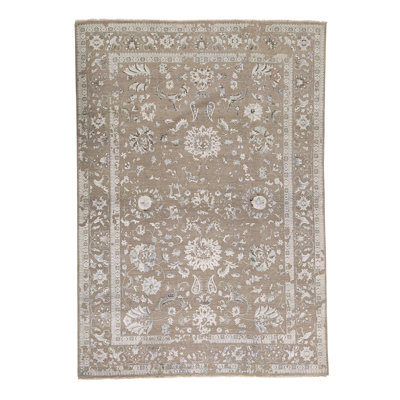 One-of-a-Kind High-Quality Hand-Knotted Brown Area Rug