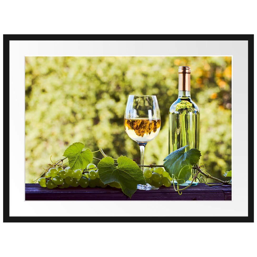 Gerahmtes Poster Wein und Weintrauben