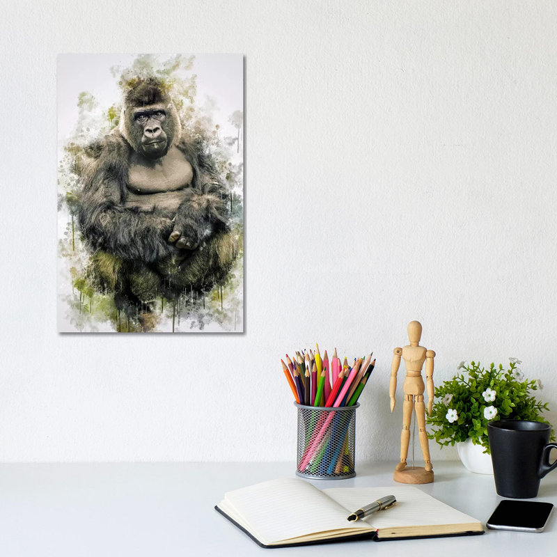 Gorilla 1 Piece Wrapped Canvas Painting, 30.48cm H x 20.32cm W x 1.905cm D