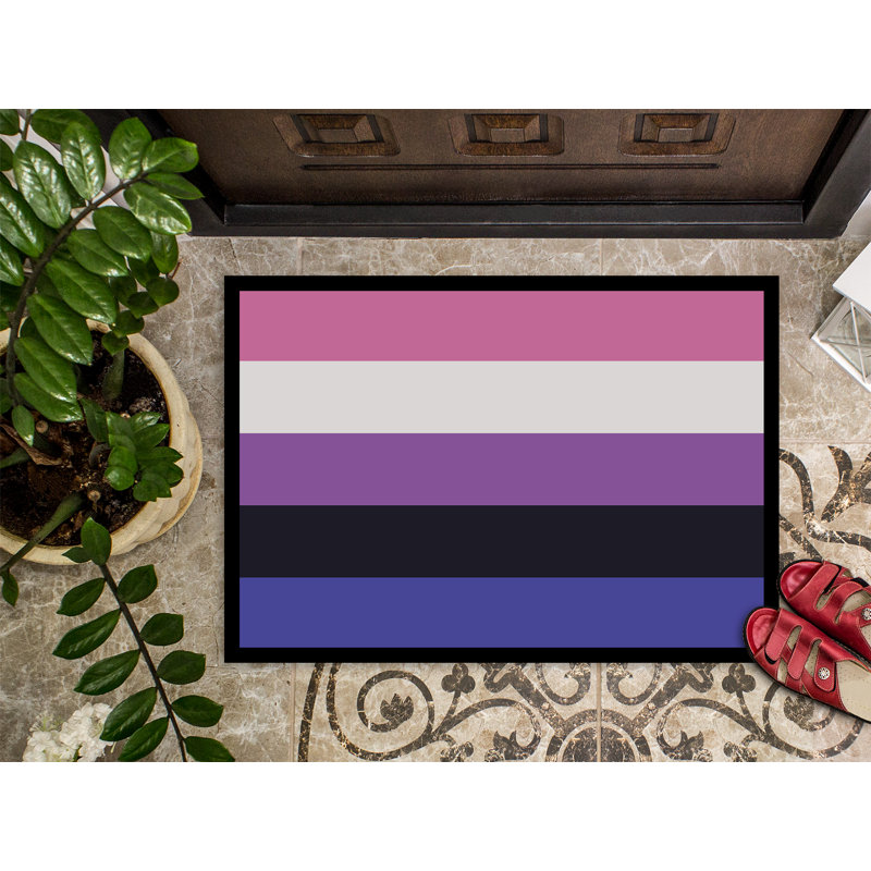 Tapis de porte USA Gay Pride, l 24 po x L 36 po, Fierté genre fluide