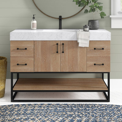 Alistair 48'' Single Bathroom Vanity with Engineered Stone Top
