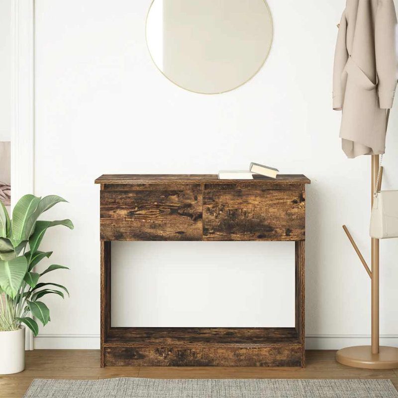 Console Table With Drawers Sonoma Oak 85.5X38.5X74.5 Cm, Smoked Oak