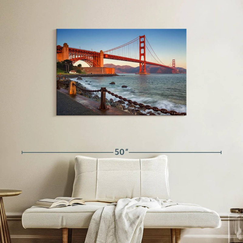 Lilie Golden Gate Bridge au coucher du soleil, H 26 po x l 39 po