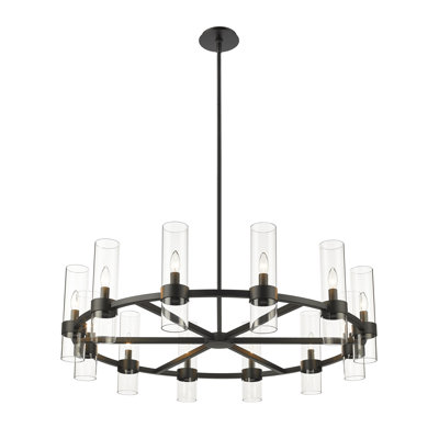 Fouges 12 - Light Dimmable Wagon Wheel Chandelier