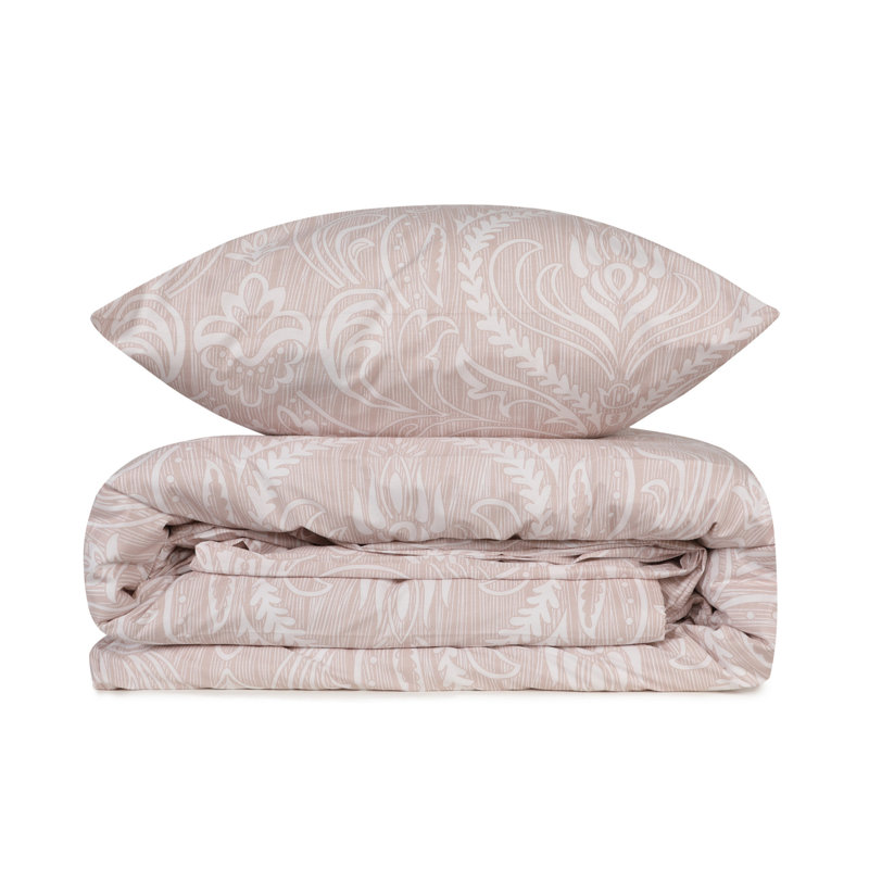 Ensemble de housse de courtepointe luxueuse 100% coton Ranforce, beige | Housse de couette et taie d'oreiller 23,6 po x 23,6 po | 145 fils, lavable à la machine, fermeture à boutons | Literie élégante pour les chambres confortables