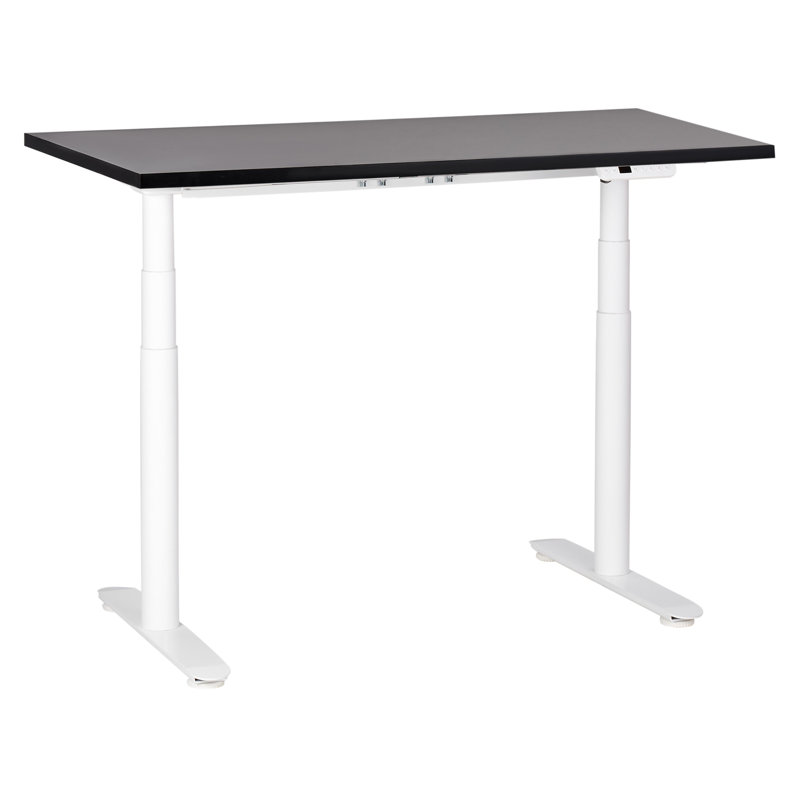 Garrey Adjustable Metal Base Standing Desk, 132cm H x 120cm W x 72cm D, White, Black