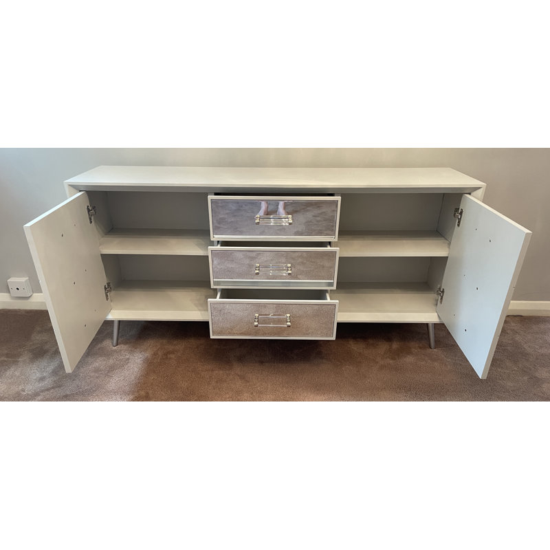 Carruth 149cm Sideboard, White/Silver
