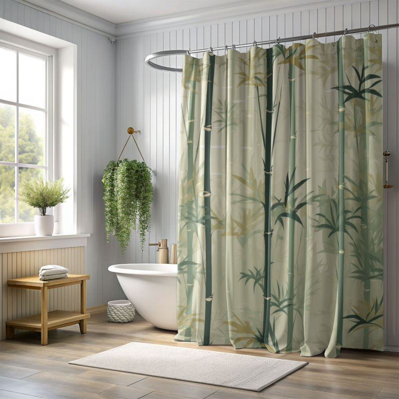 Rideau de douche Bamboo Texture - Premium, H 74 po x l 71 po