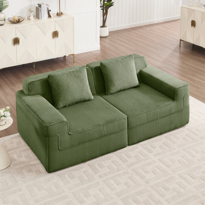 Loveseat with Throw Pillows and Deep Seat