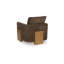 Fauteuil Tinz, siège et dossier réversible en polyester brun chocolat