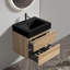 Meuble-lavabo moderne avec tiroirs doubles, panneaux de qualité E1, meuble-lavabo Mid-Century avec revêtement laqué E0, poignée dissimulée sécuritaire, fermeture silencieuse