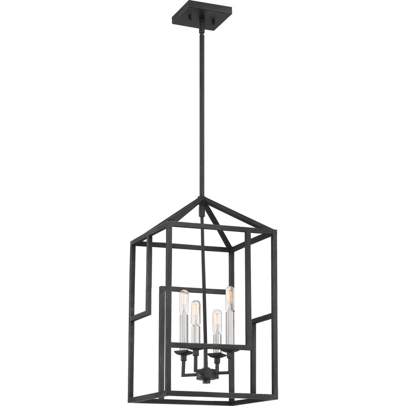 Luminaire suspendu géométrique 4 lumières lanternes Roseanna