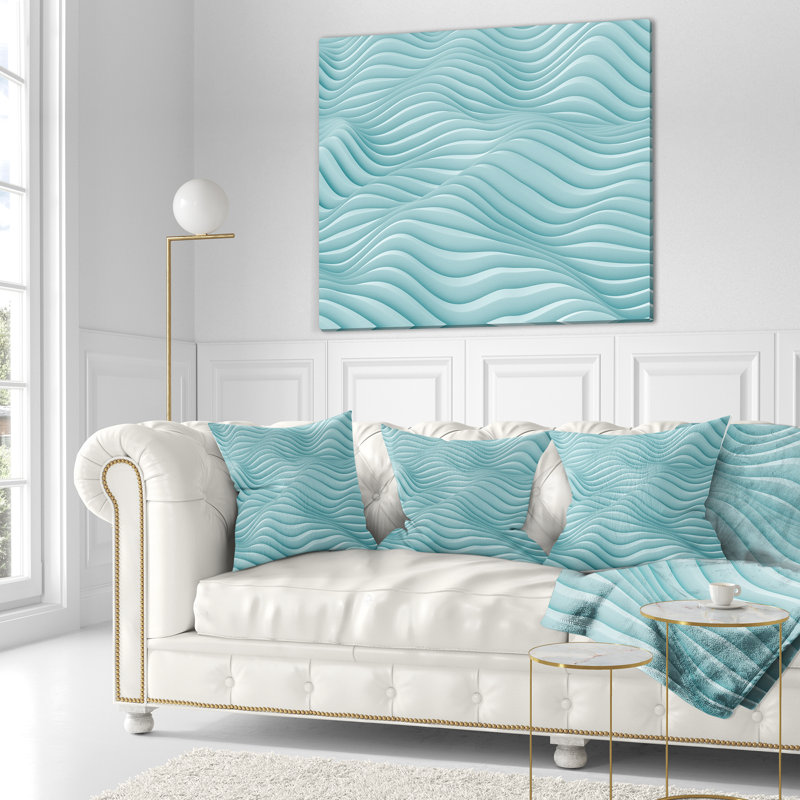 Coussin décoratif ondulations en 3d ondulations fractal, H 16 po x l 16 po