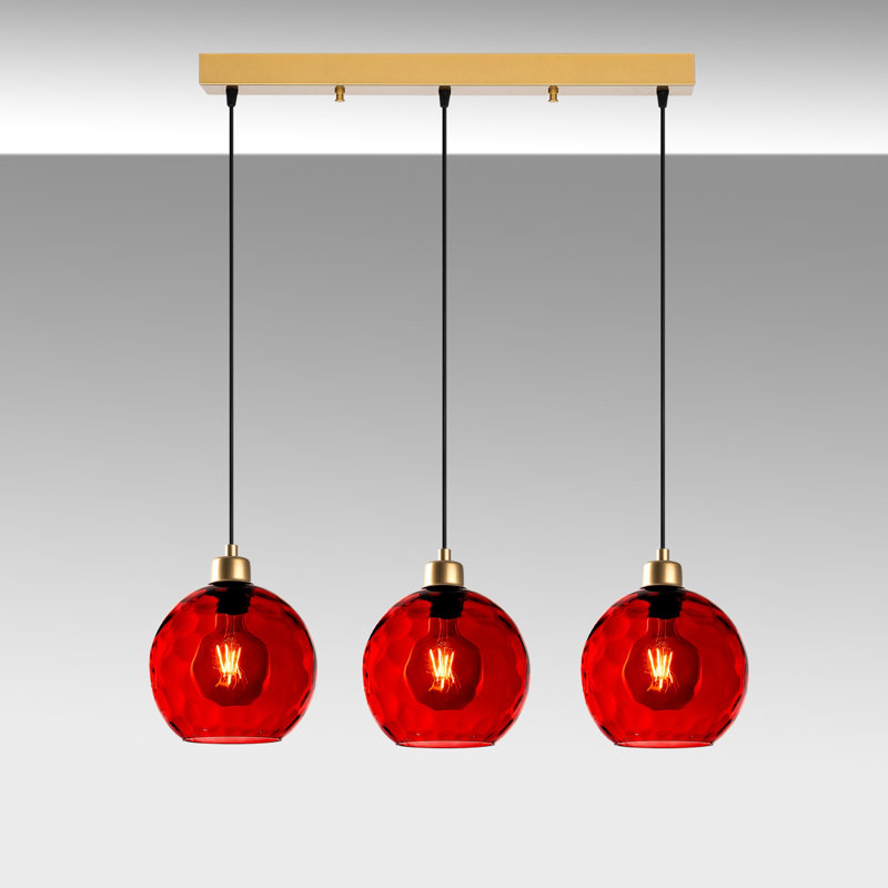 Sheen Chandelier, Gold, Red