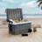 Sunjoy 60-Quart Insulated Portable Rolling Ice Chest Solar Cooler with Wheels for Party, Camping and Outdoor Activities-60097195