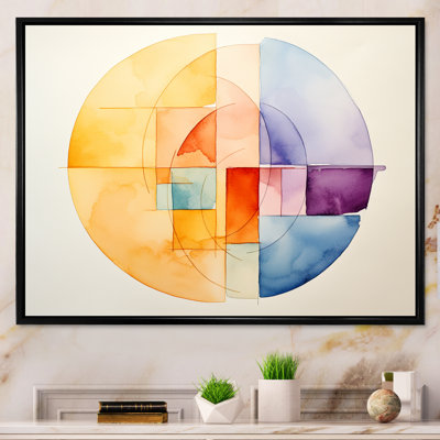 «Pastel Color Geometric Ink Collage I», art mural géométrique