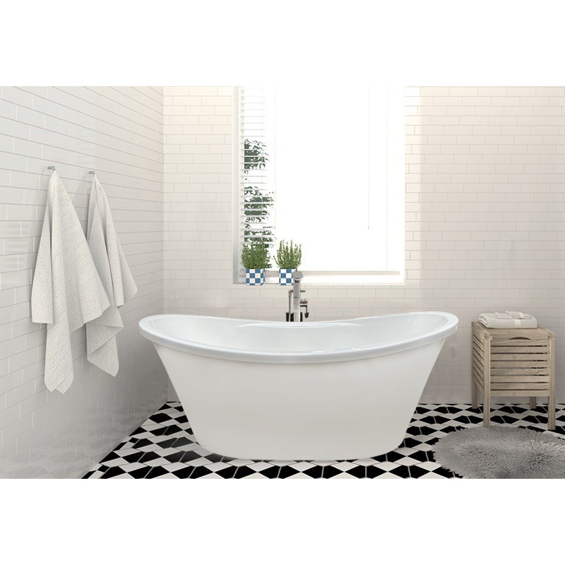 Alexa 59.5'' L Freestanding Soaking Bathtub
