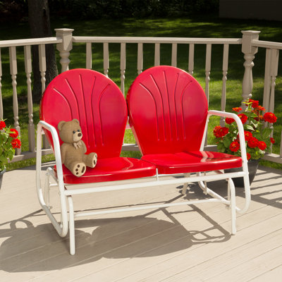 Aquille Outdoor Jennalyn Gliding Metal Bench by Corrigan Studio