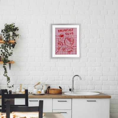 «Breakfast Club Doodles», reproduction sous verre encadrée, design par Jenaya Jackson