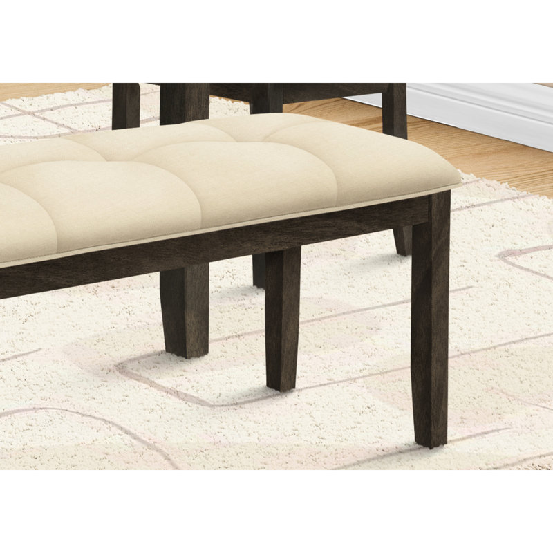 44,5 po Long banc rectangulaire - siège en tissu crème, cadre en bois gris pour la salle à manger et plus de 44 po. Utilisation dans la salle à manger, la cuisine, le vestibule. Tissu, bois. Élégant. Installation rapide. 44,5 x 16,64 x 20 pouces