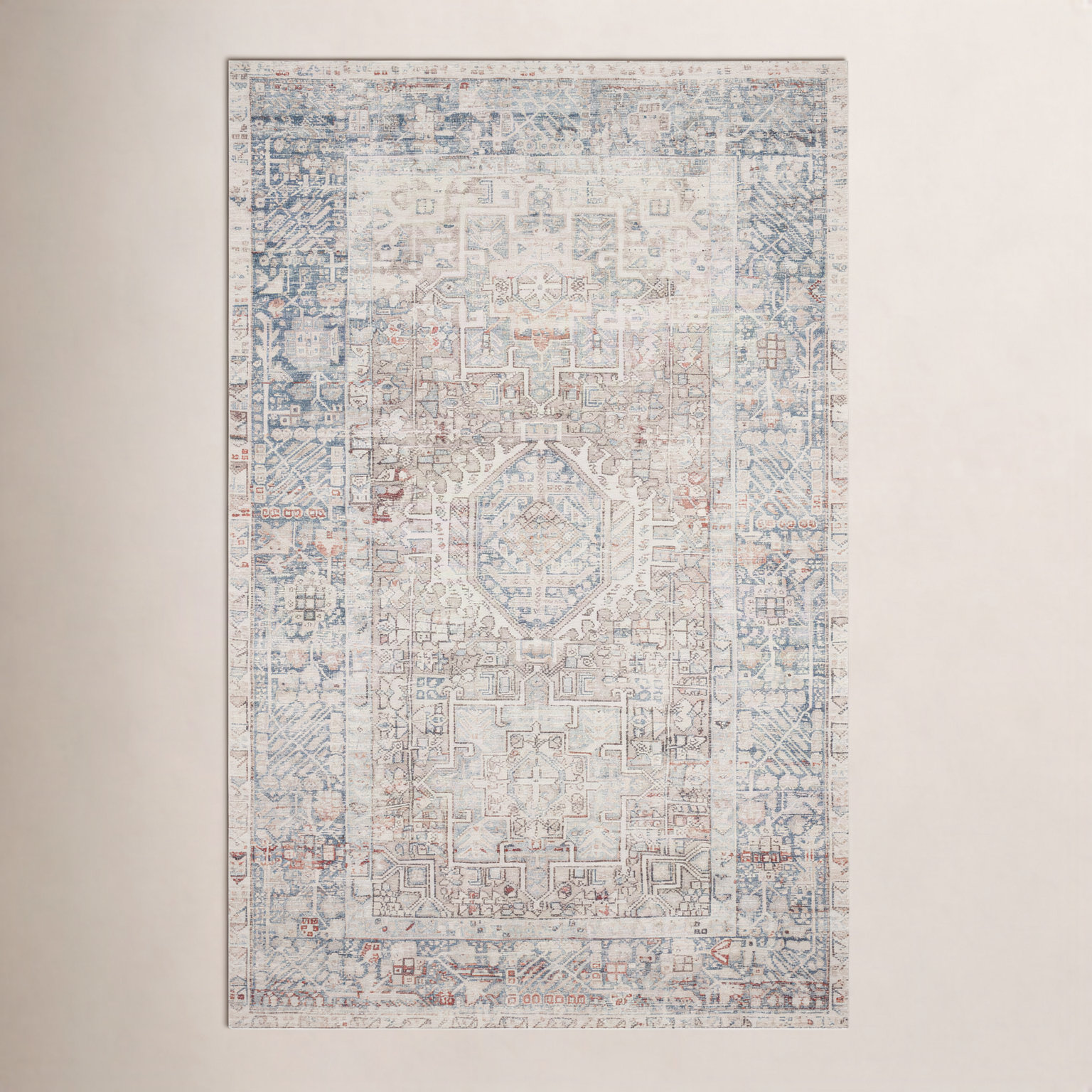 Chris Loves Julia x Loloi Jules Natural Ocean Rug, Rectangle 5' x 7'6"