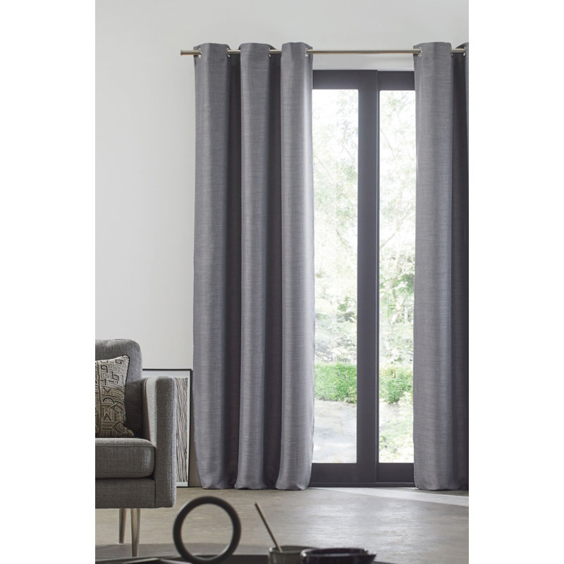 Lina Blackout Single Curtain Panel, Dark Grey, 200 W x 280 D cm