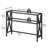 39.4" Glass Console Table with 2 Open Storage Shelves and X-Shaped Frame-1583763354