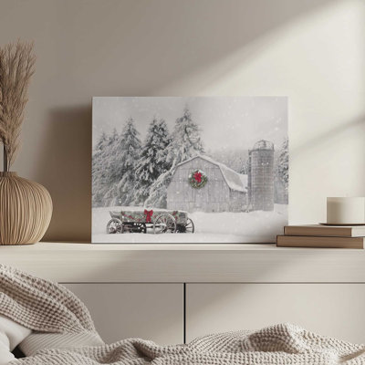 «Old Christmas Country Barn» par Lori Deiter, reproduction d'art