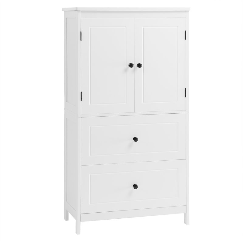 Armoire de salle de bain moderne Fenwick avec tiroirs et tablette ajustable Fenwick, Blanc