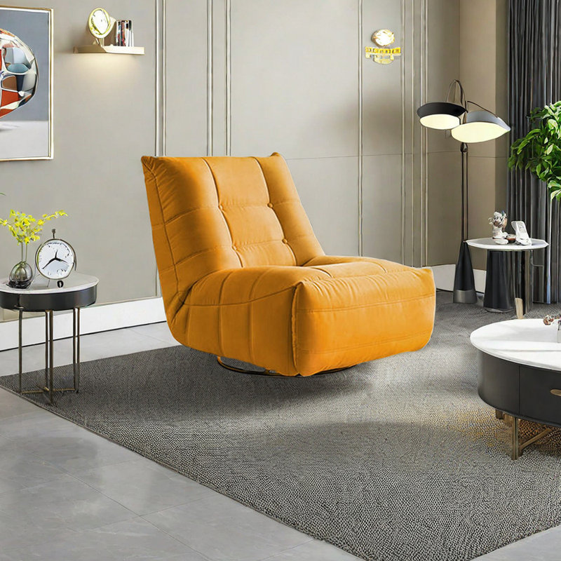 Fauteuil inclinable rembourré Tawan, Jaune