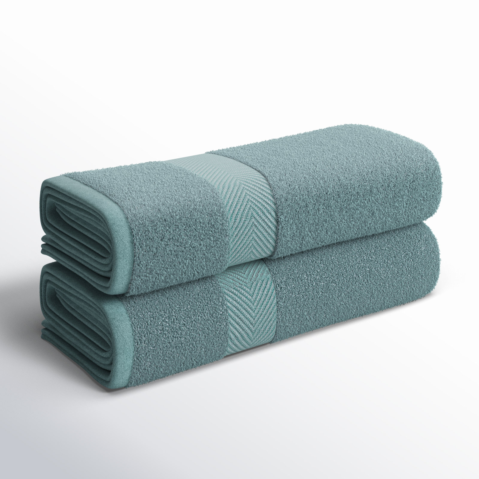 Hamachi 6-Piece Cotton Towel Set, Jade, Bath Towels - 2 Pack