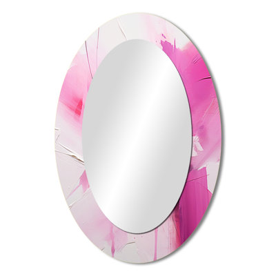 Gold And Purple Abstract Fusion III - Traditional Oval Wall Mirror