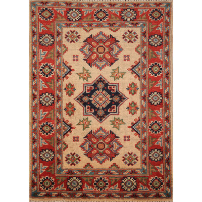 Tapis géométrique en laine Kazak