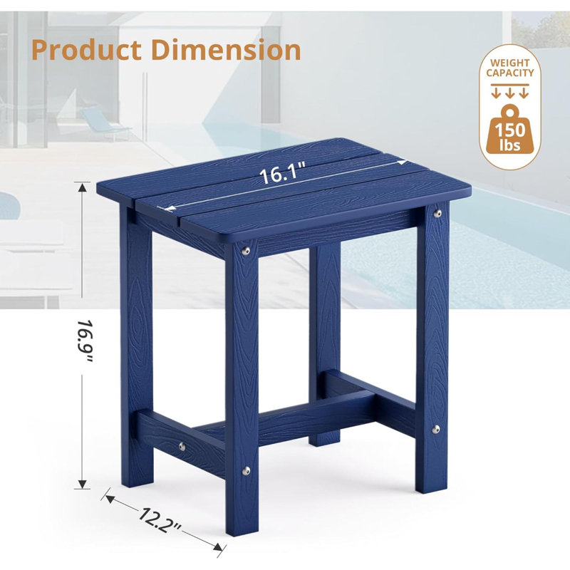 Outdoor Side Table, Navy