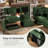 Amabilia  Modular Sectional Sofa, Comfy Cloud Couch With Movable Ottoman, Deep Seat Couch Sofa-Chenille-Green-42630988