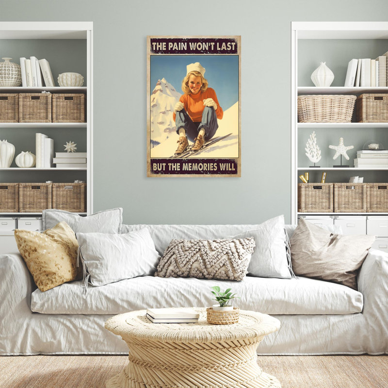 «Skiing The Pain Wont Last», H 36 po x l 24 po x P 1,25 po