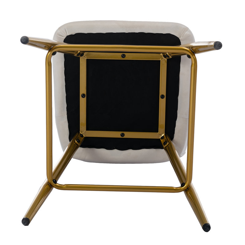 Tabouret de comptoir 26 po Nehamiah, Or, Crème