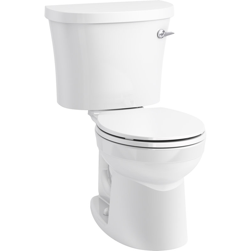 Kingston 1.28 GPF (Water Efficient) Round Two-Piece Toilet (Seat Not Included), Right