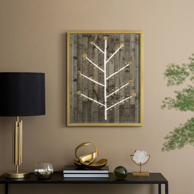 Impression encadrée Wooded White Christmas Collection B - Bois massif