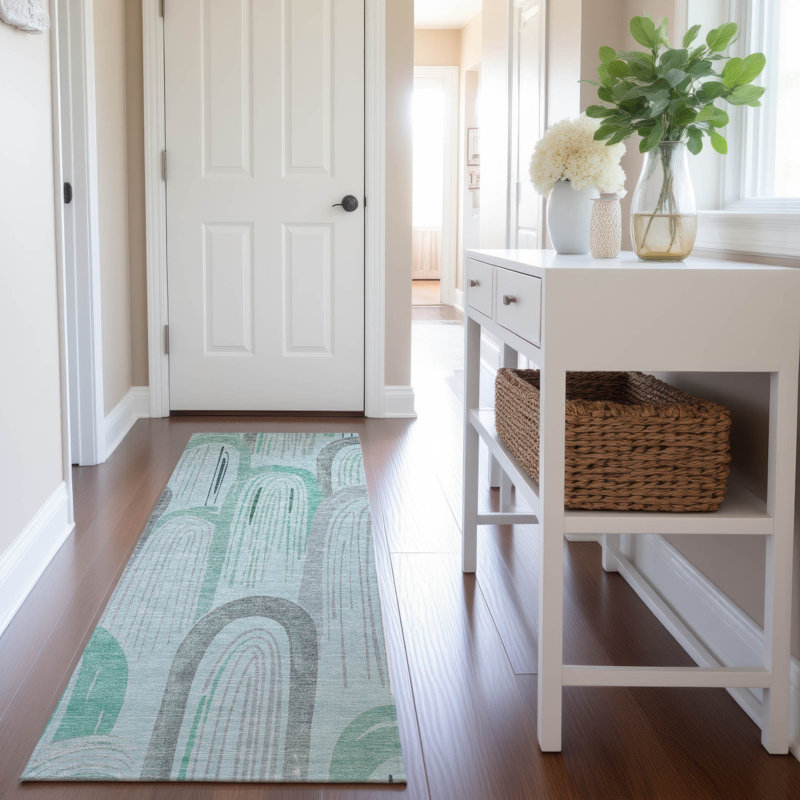Premium Machine Washable Harjo AMF1588 Geometric Rug, Runner 2'3" x 7'6"