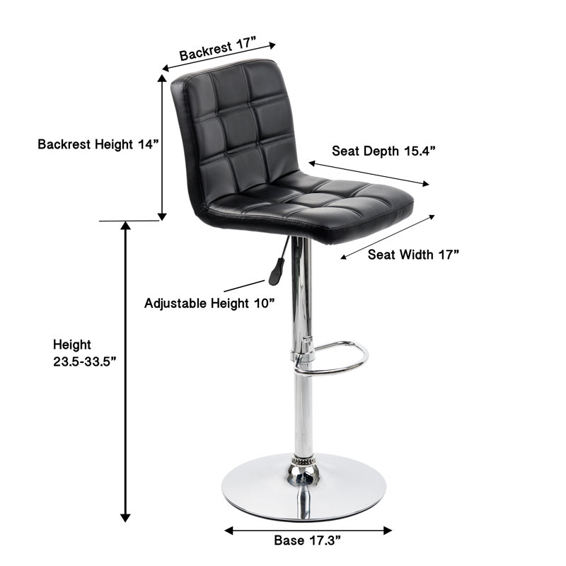 Tabouret de bar rotatif à hauteur ajustable Earhart