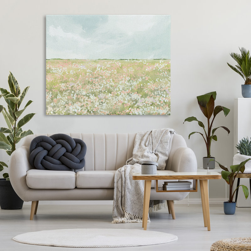 Toile de paysage Budding Field, conception par Leah Straatsma, H 36 po x l 48 po