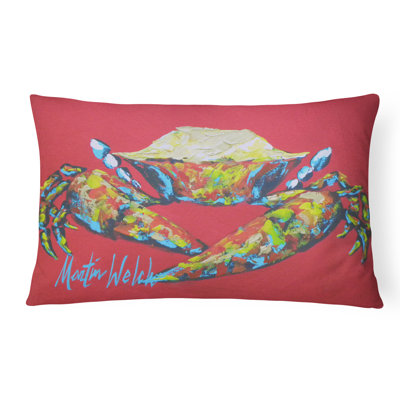 Coussin décoratif intérieur/extérieur pour aliments de mer crabe
